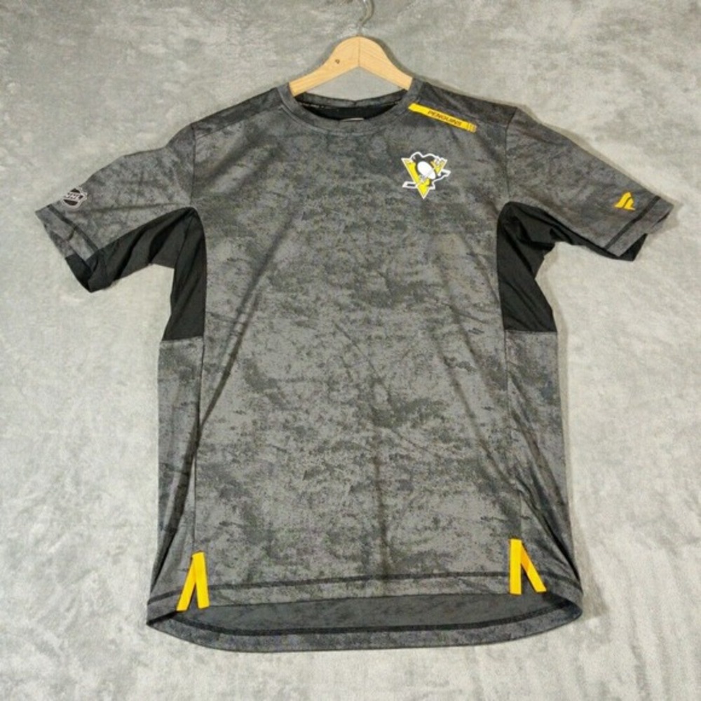 NHL Shirt Mens Large Medium Gray Pittsburgh Penguins Hockey Sportswear‎